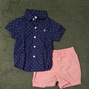 Carter's Navy and Pink Kids Matching Set